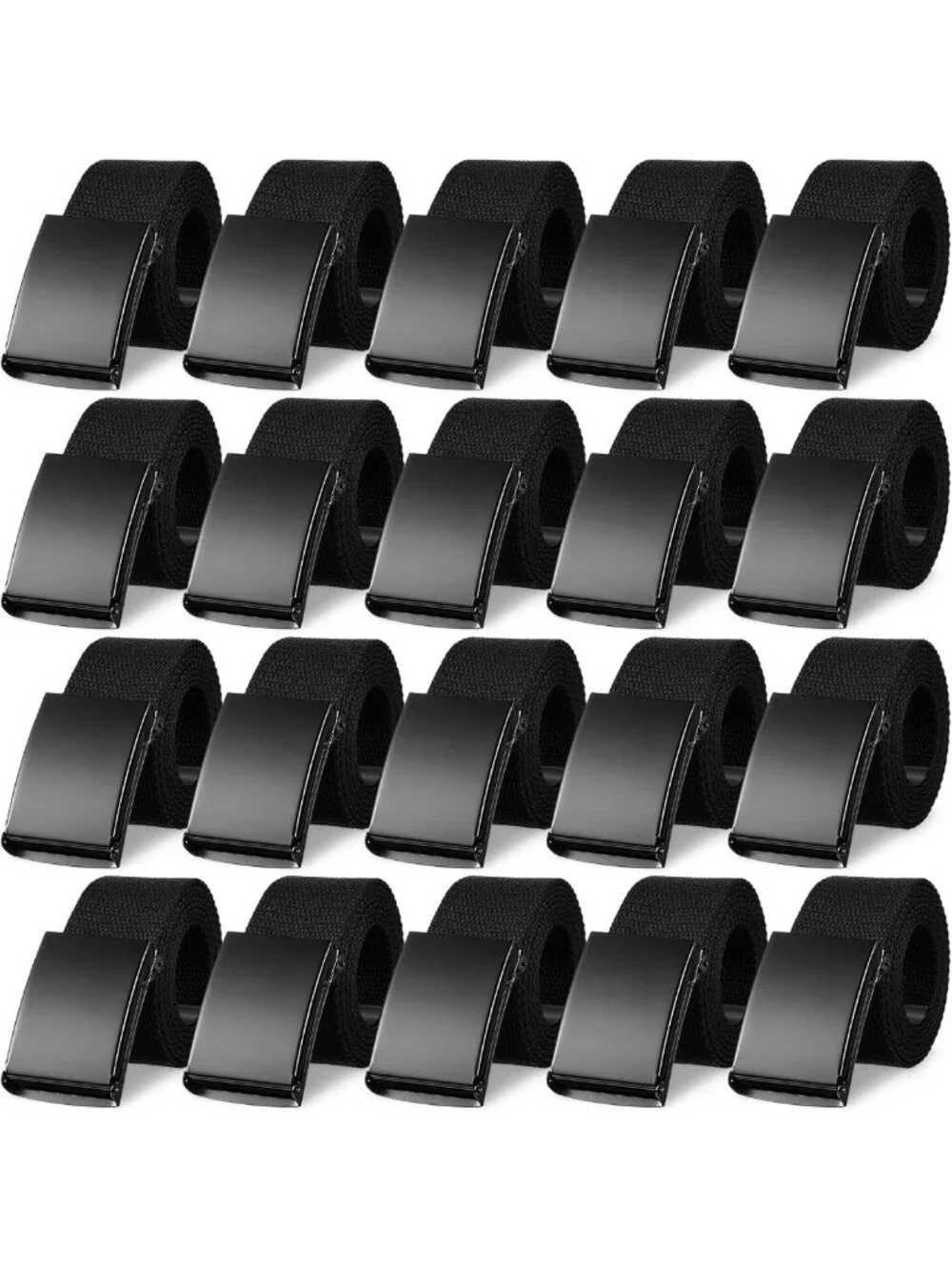 Adjustable Canvas Web Belt Set for Men & Women - 20 Pcs Military Buckle Golf